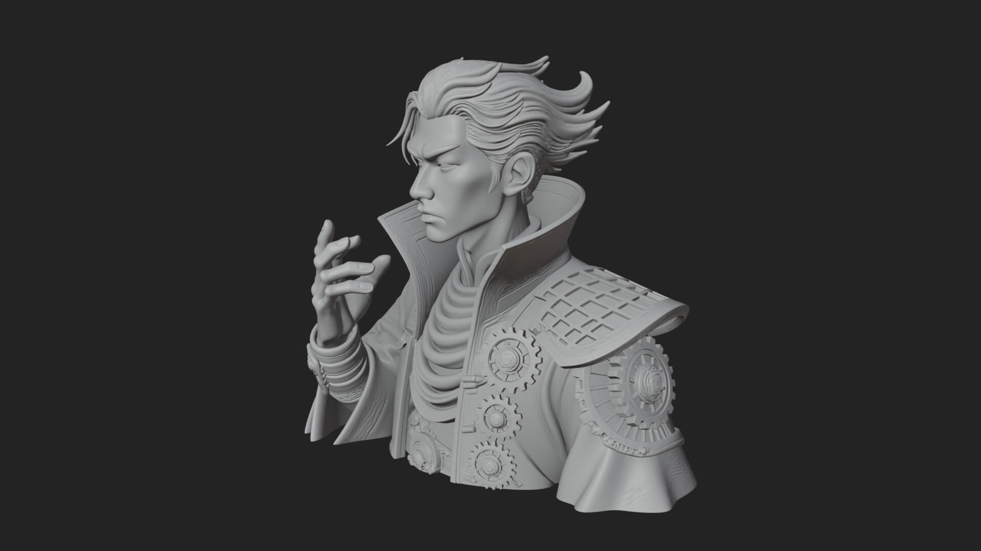 Noble Vampire Bust Statue Design 3 3D Print Model 3D Model