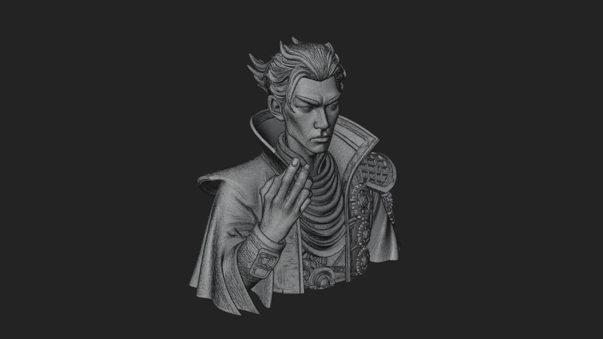Noble Vampire Bust Statue Design 3 3D Print Model 3D Model