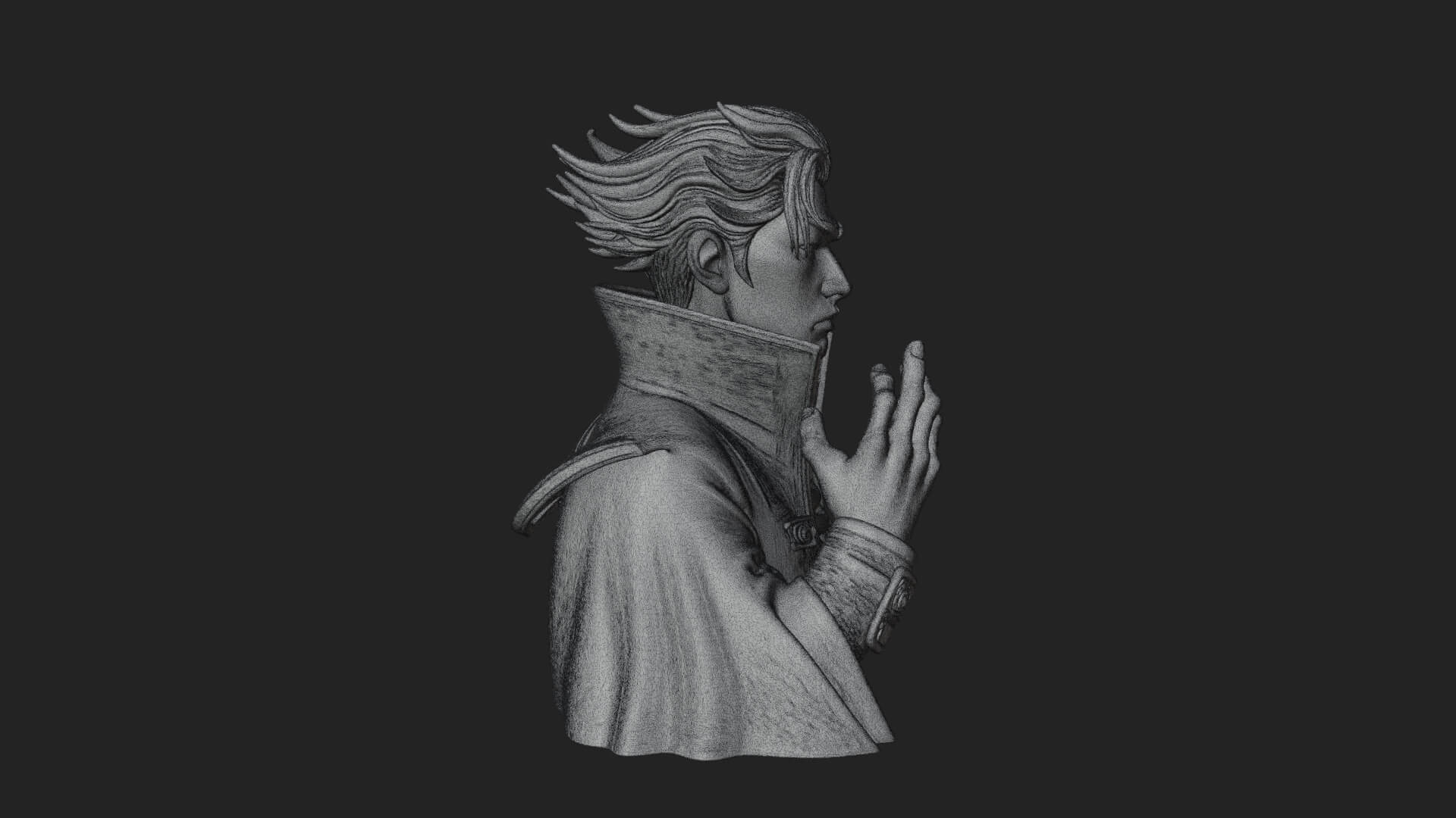 Noble Vampire Bust Statue Design 3 3D Print Model 3D Model