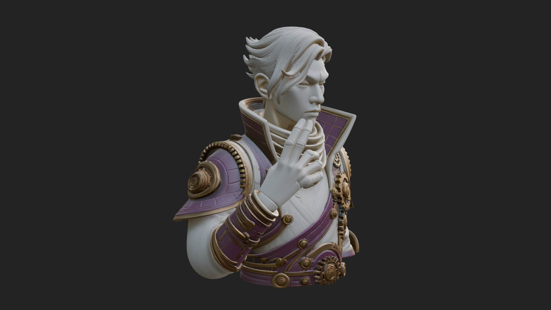 Noble Vampire Bust Statue Design 4 3D Print Model 3D Model