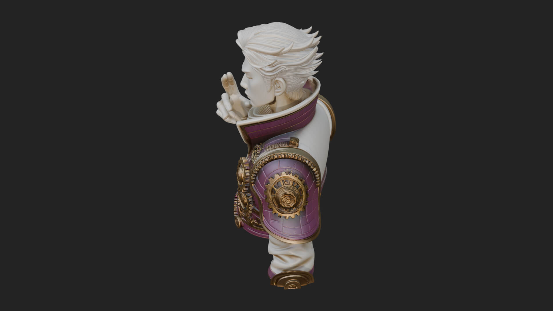 Noble Vampire Bust Statue Design 4 3D Print Model 3D Model