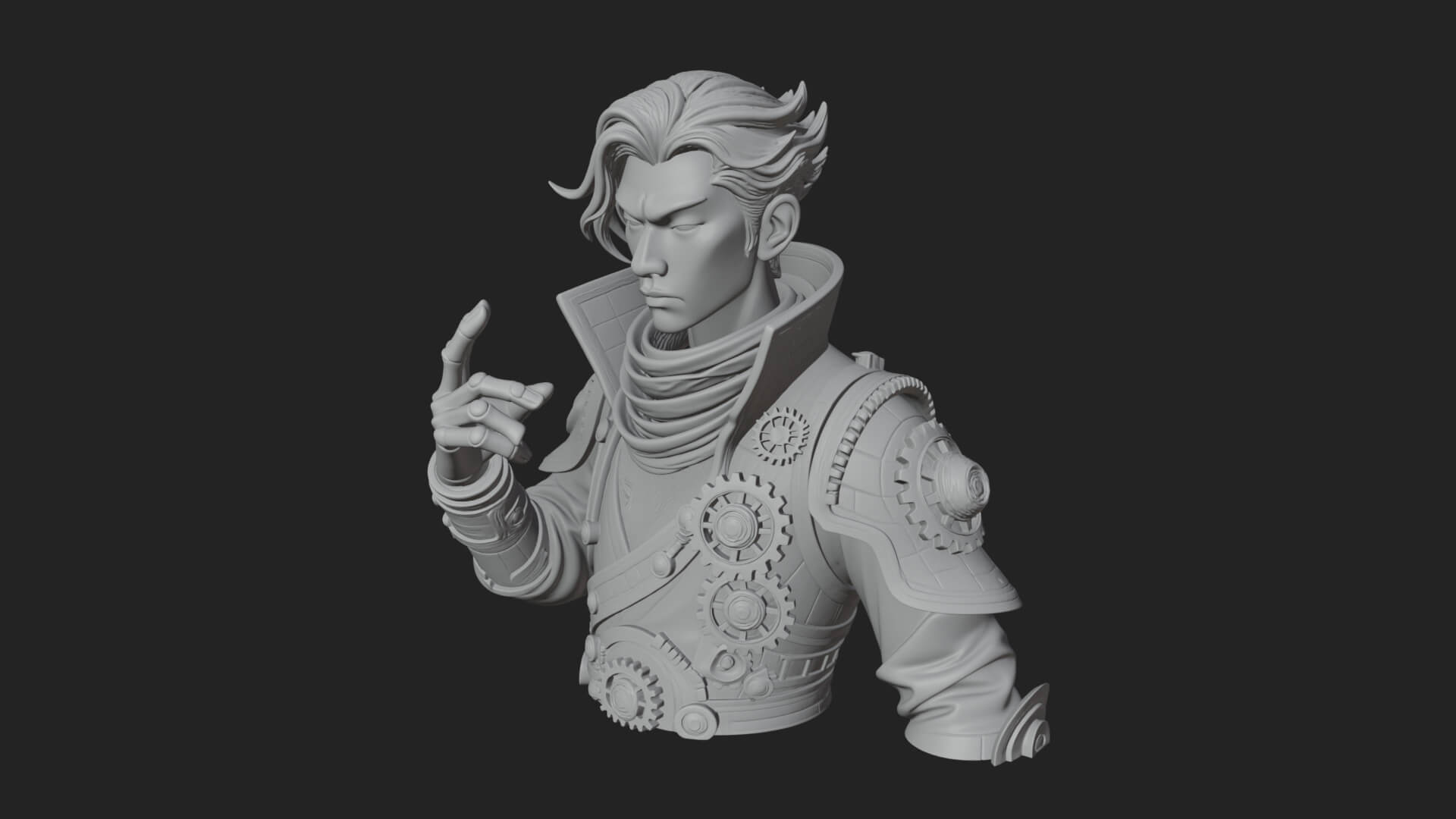Noble Vampire Bust Statue Design 4 3D Print Model 3D Model