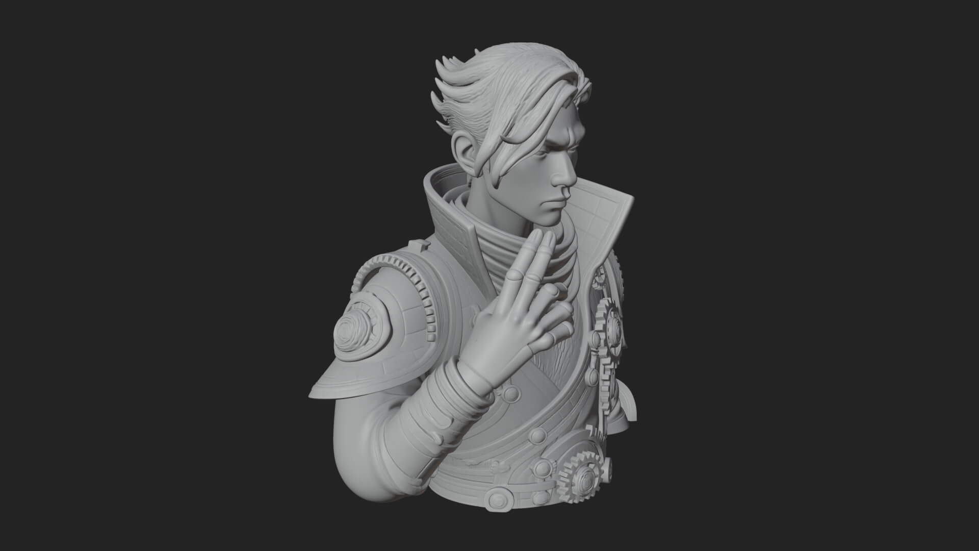 Noble Vampire Bust Statue Design 4 3D Print Model 3D Model