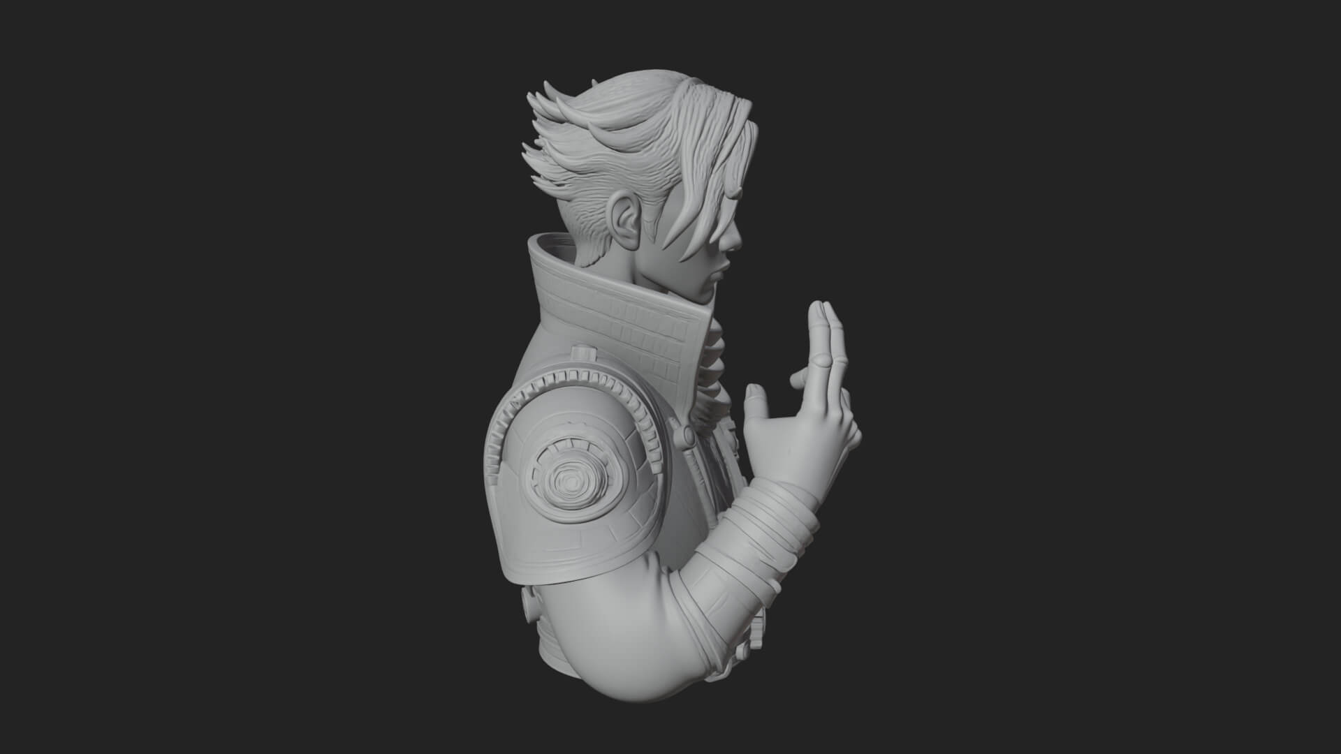 Noble Vampire Bust Statue Design 4 3D Print Model 3D Model