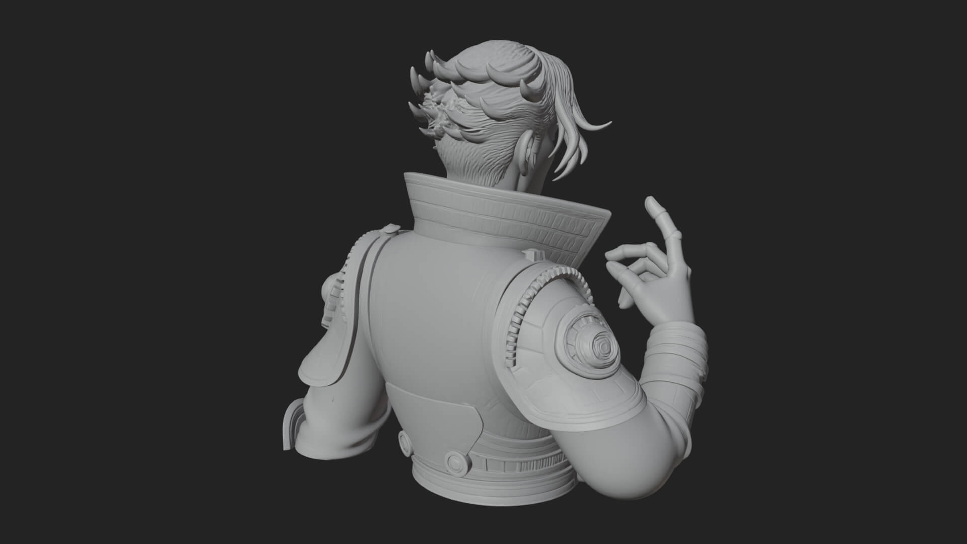 Noble Vampire Bust Statue Design 4 3D Print Model 3D Model