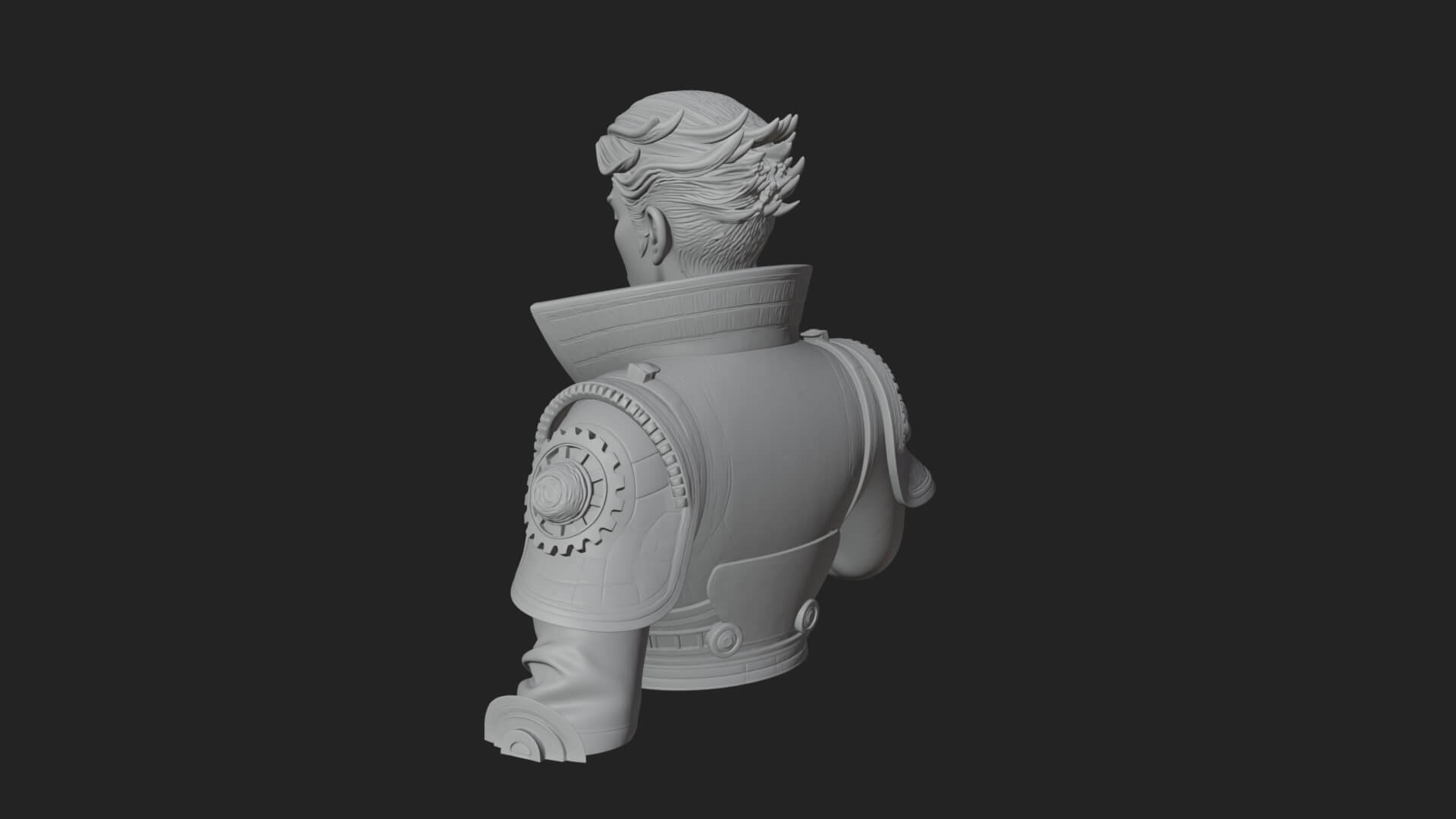 Noble Vampire Bust Statue Design 4 3D Print Model 3D Model