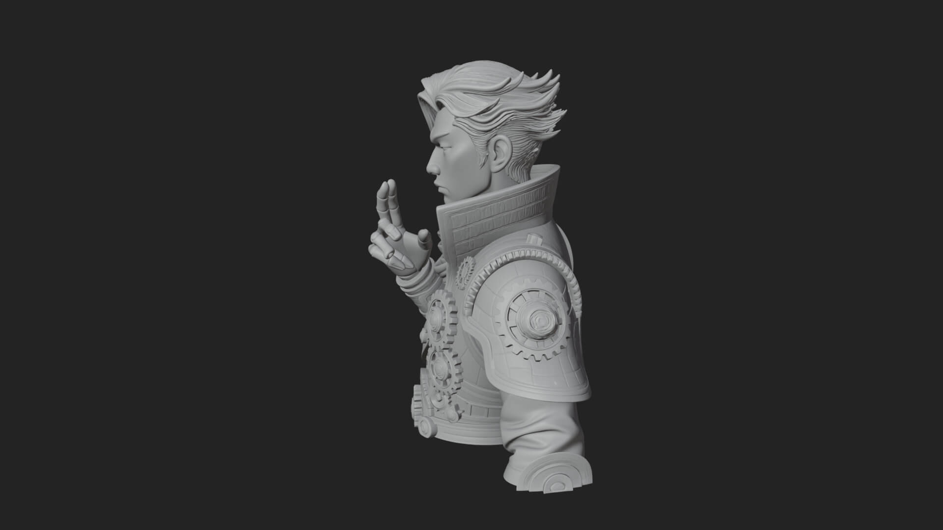 Noble Vampire Bust Statue Design 4 3D Print Model 3D Model