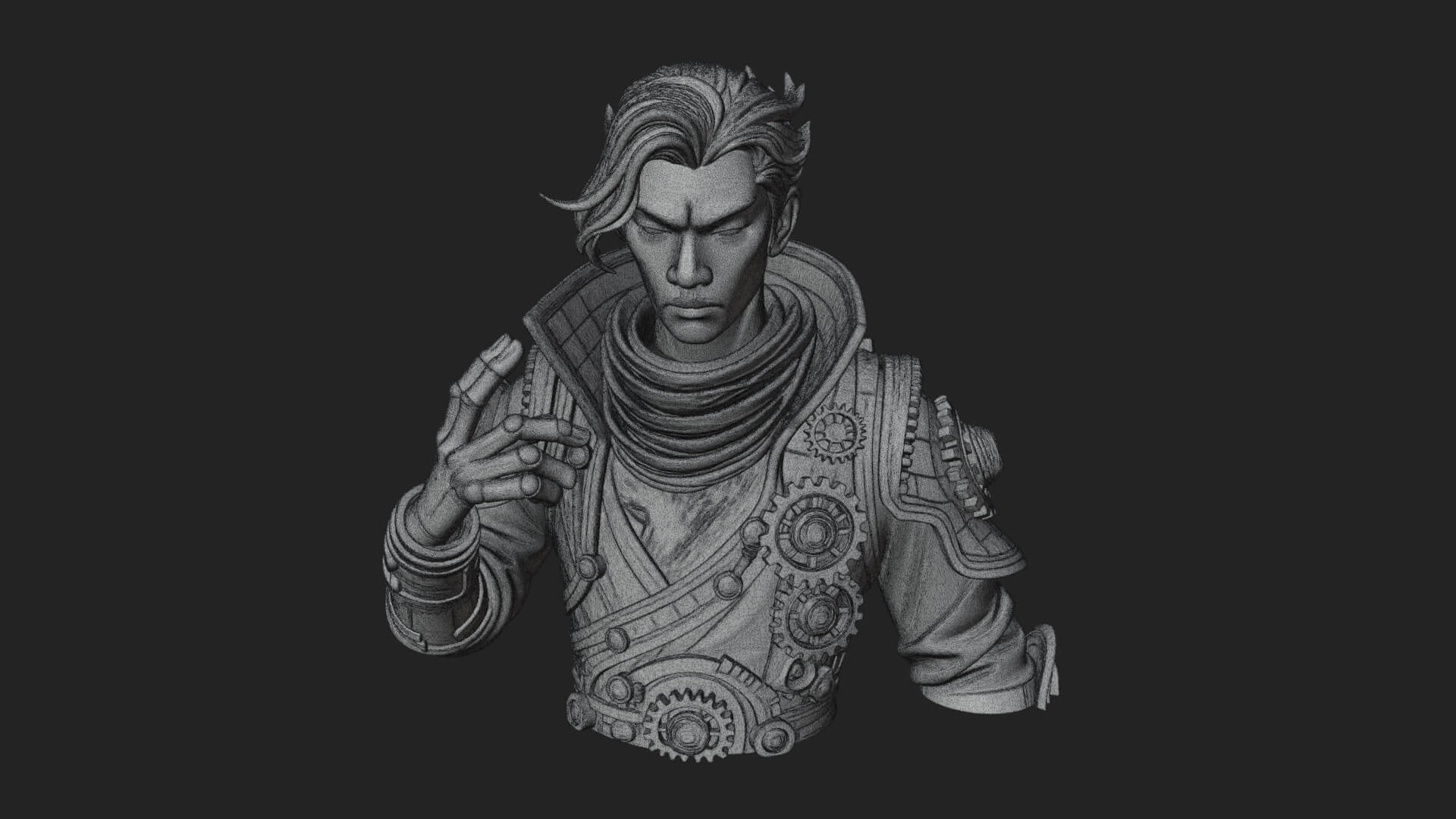Noble Vampire Bust Statue Design 4 3D Print Model 3D Model
