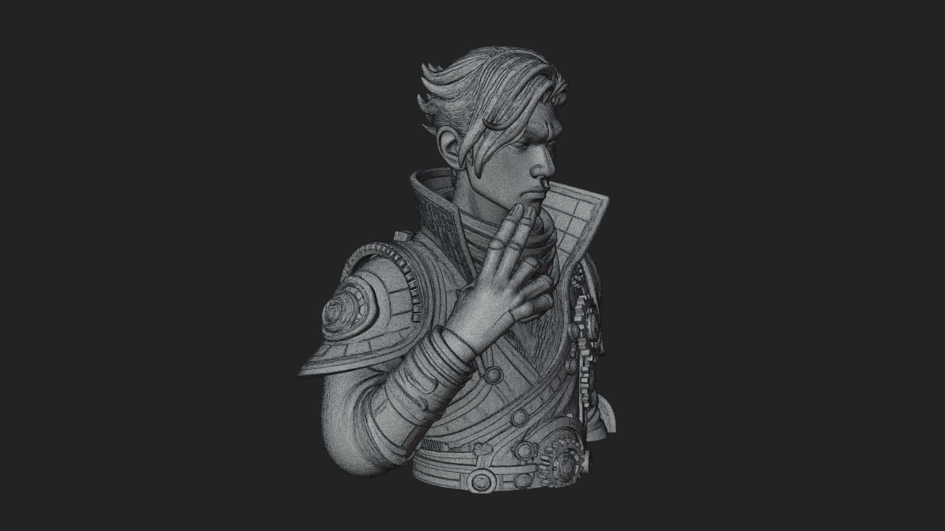 Noble Vampire Bust Statue Design 4 3D Print Model 3D Model