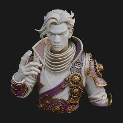 Noble Vampire Bust Statue Design 4 3D Print Model