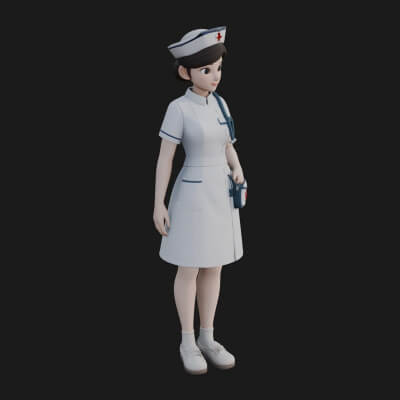 Nurse Woman Statue Design 1 3d Print Model