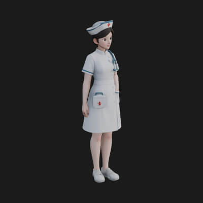 Nurse Woman Statue Design 3 3D Print Model