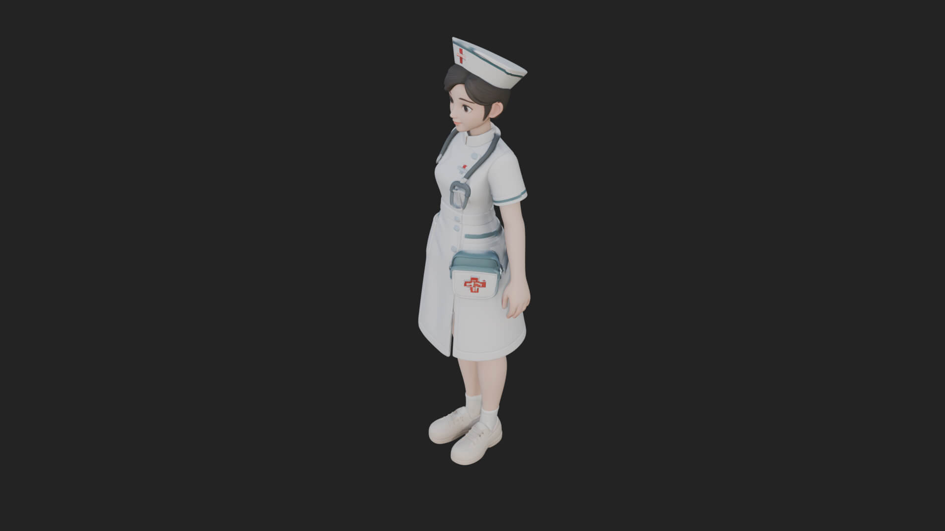 Nurse Woman Statue Design 4 3D Print Model 3D Model
