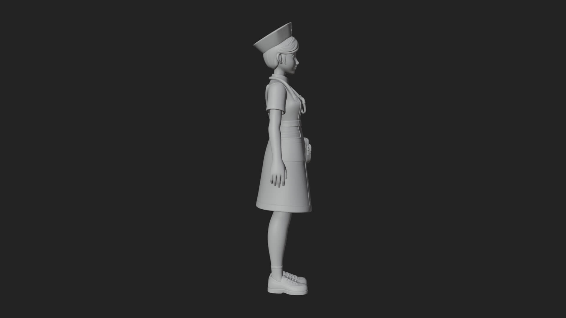 Nurse Woman Statue Design 4 3D Print Model 3D Model