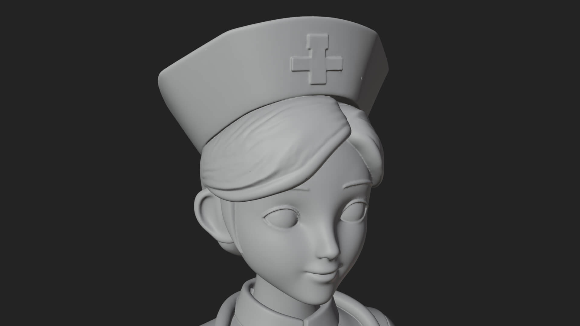 Nurse Woman Statue Design 4 3D Print Model 3D Model