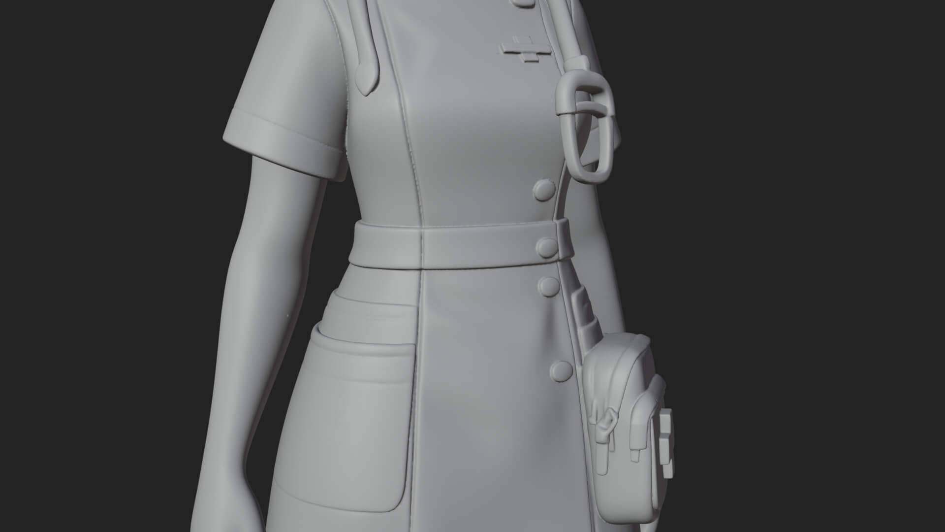 Nurse Woman Statue Design 4 3D Print Model 3D Model