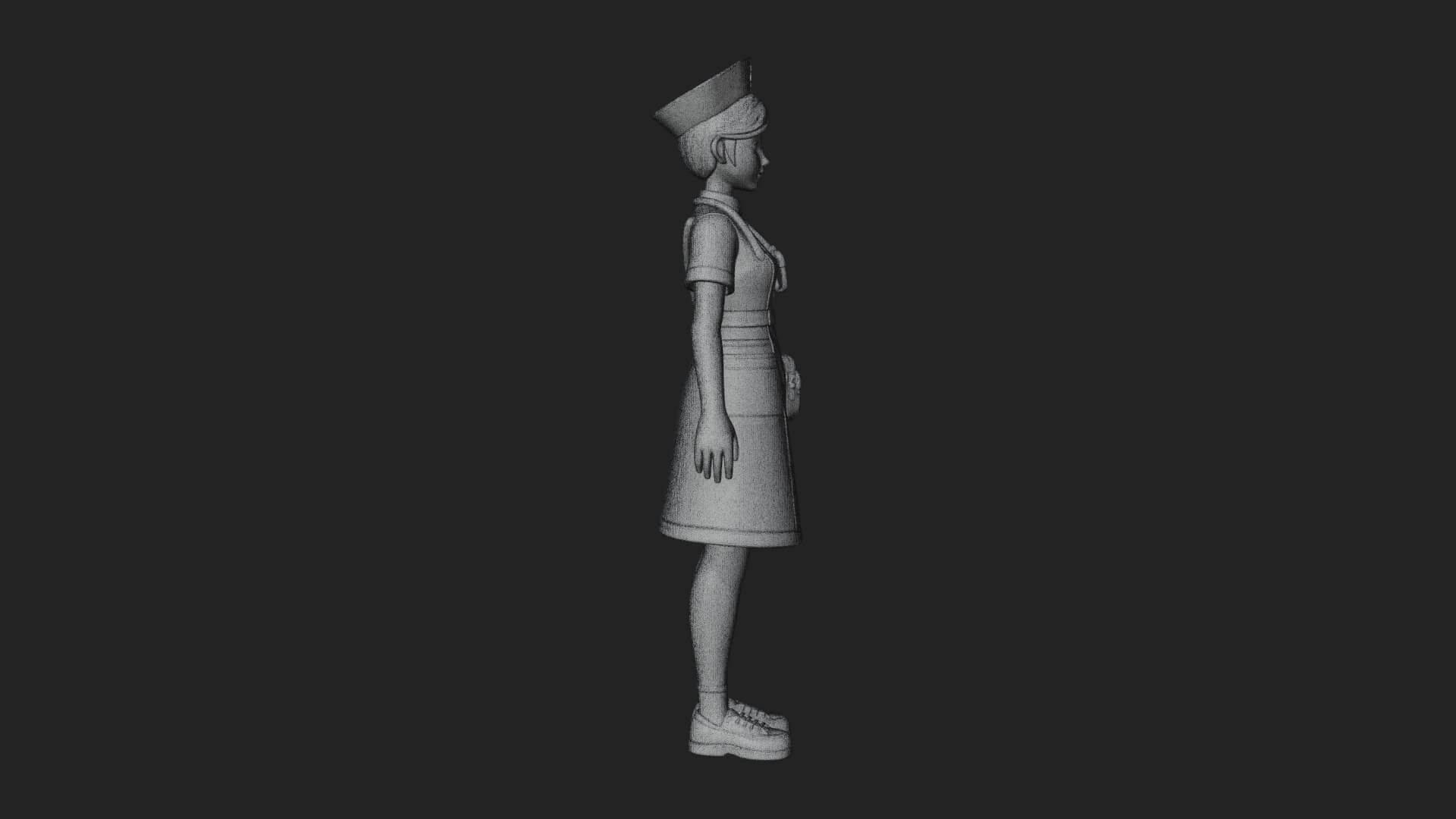 Nurse Woman Statue Design 4 3D Print Model 3D Model