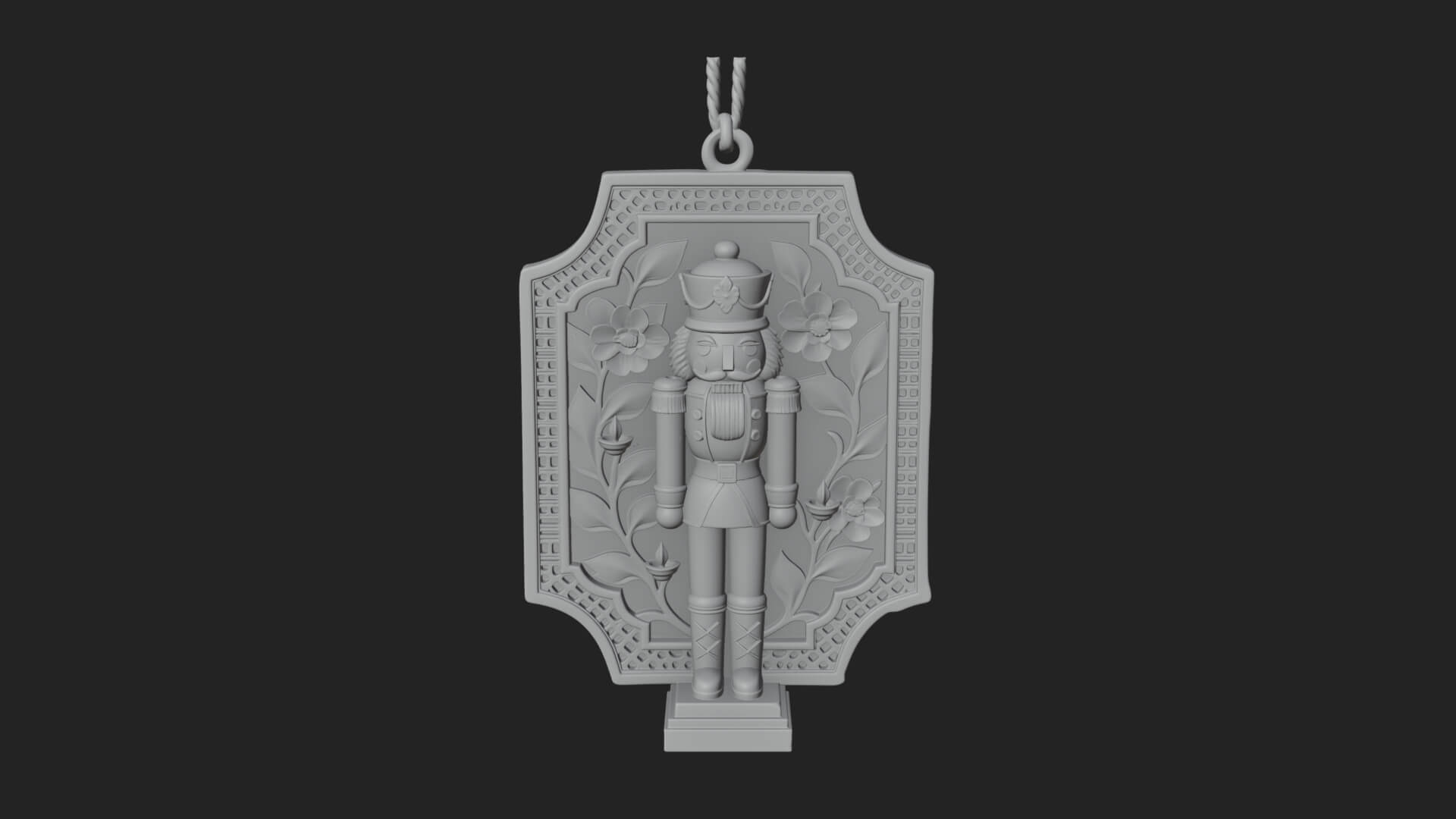 Nutcracker Panel Ornament Design 1 3D Print Model 3D Model
