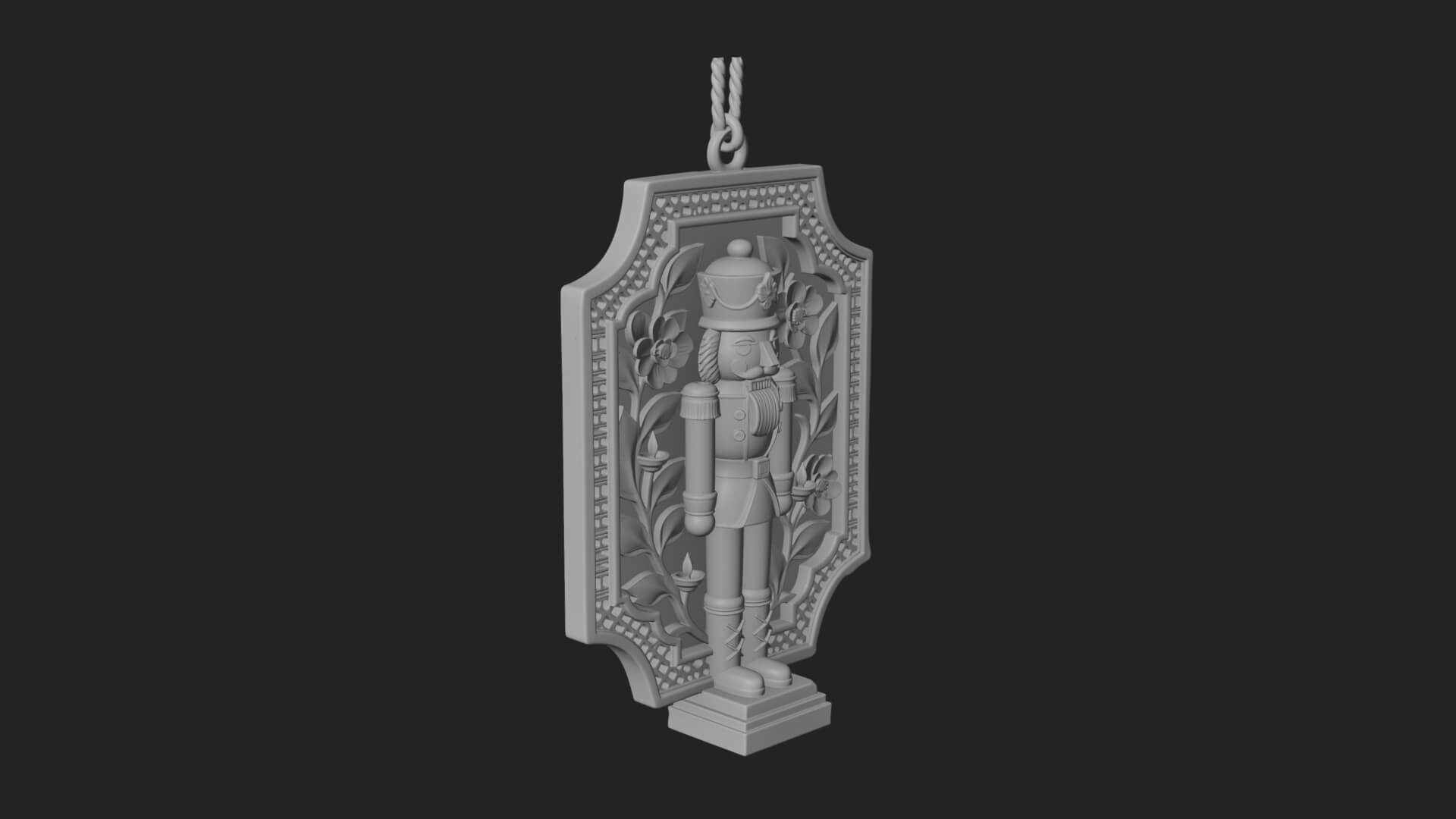 Nutcracker Panel Ornament Design 1 3D Print Model 3D Model