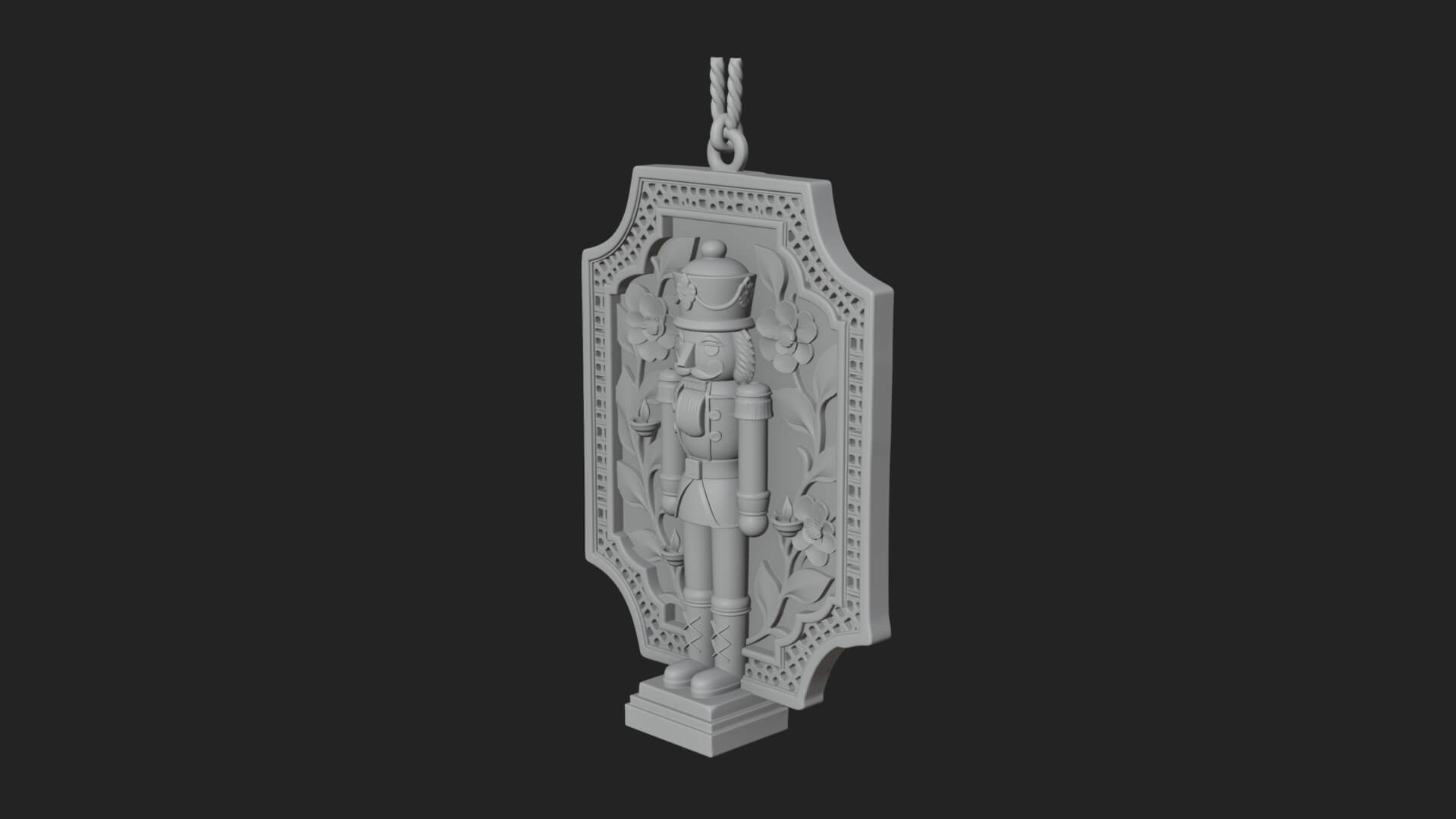 Nutcracker Panel Ornament Design 1 3D Print Model 3D Model