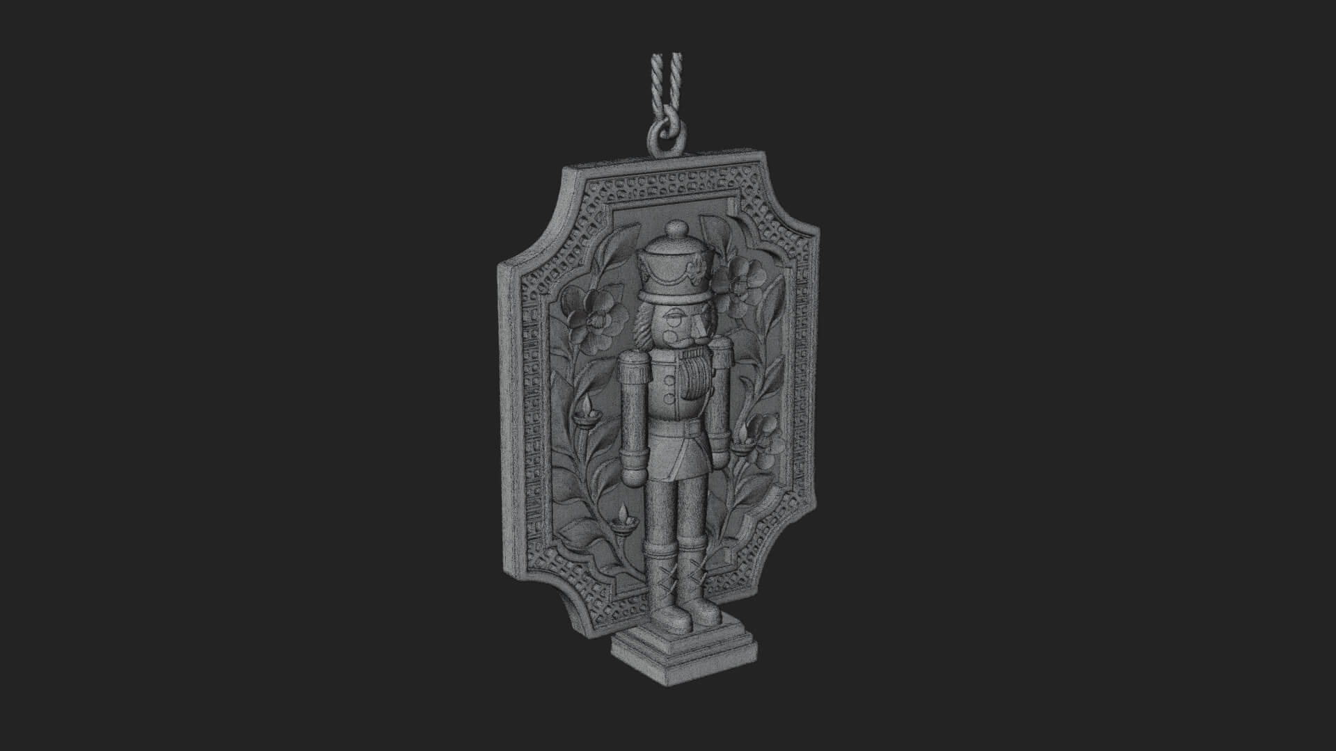 Nutcracker Panel Ornament Design 1 3D Print Model 3D Model