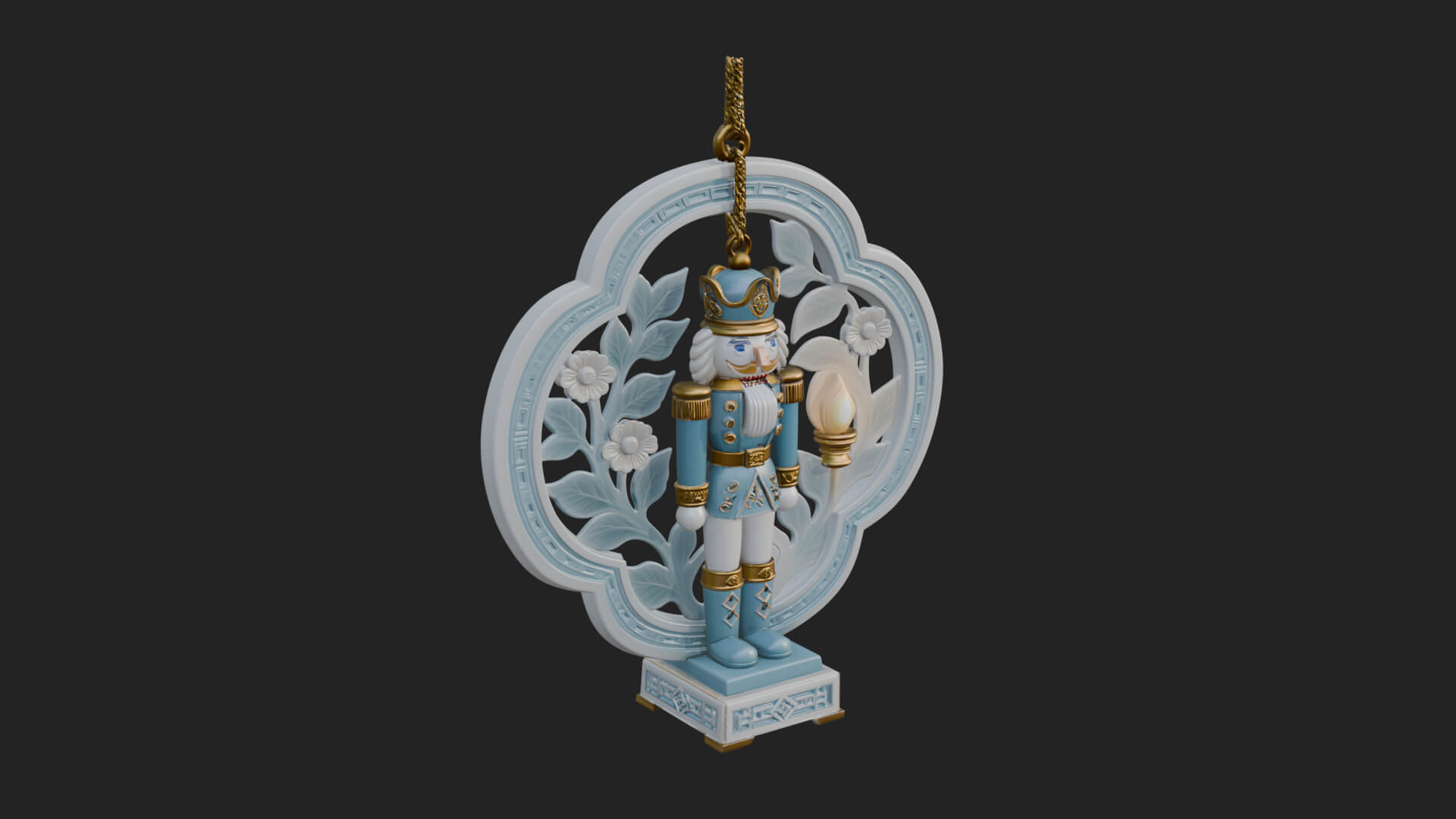Nutcracker Panel Ornament Design 2 3D Print Model 3D Model