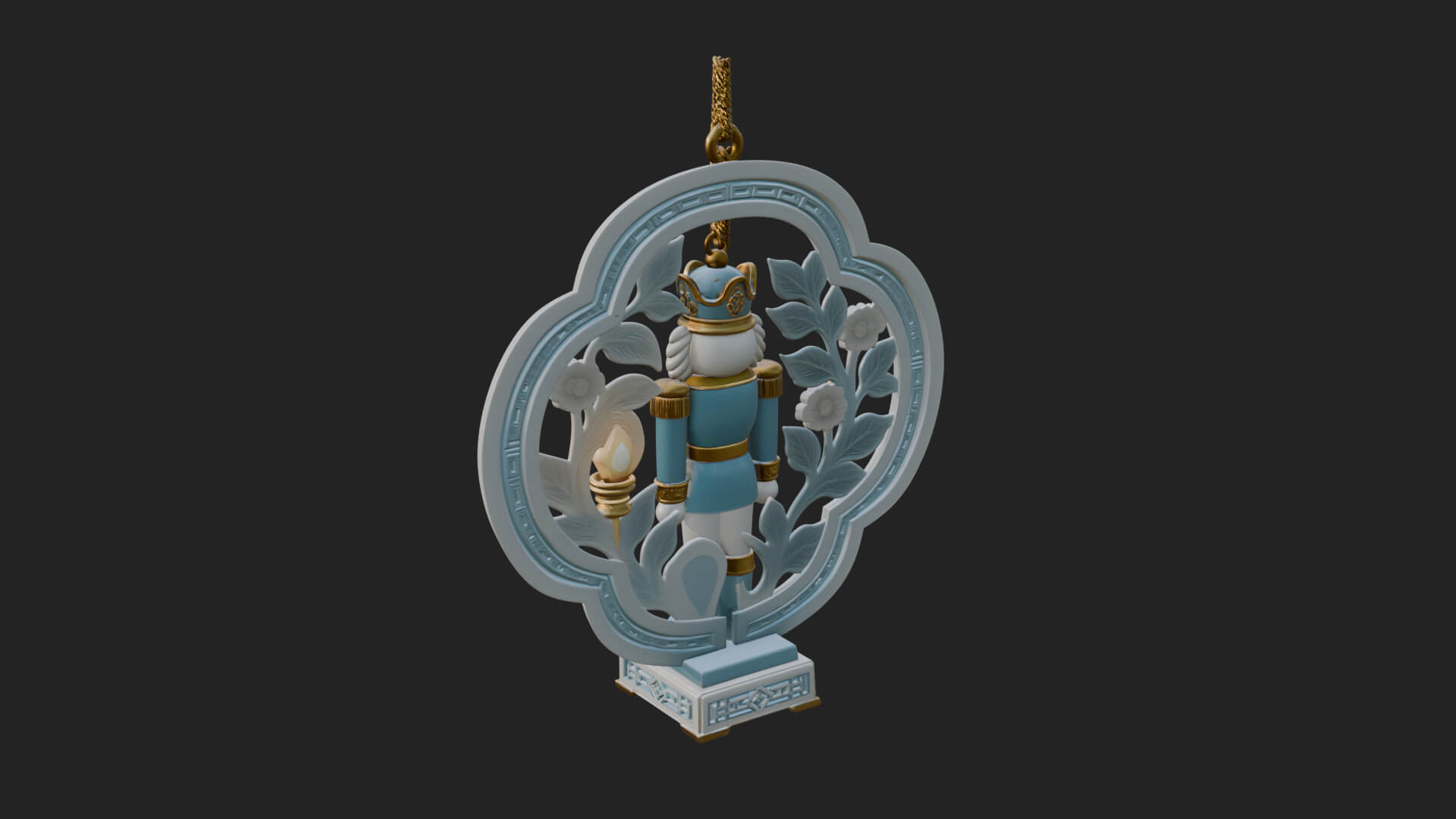 Nutcracker Panel Ornament Design 2 3D Print Model 3D Model
