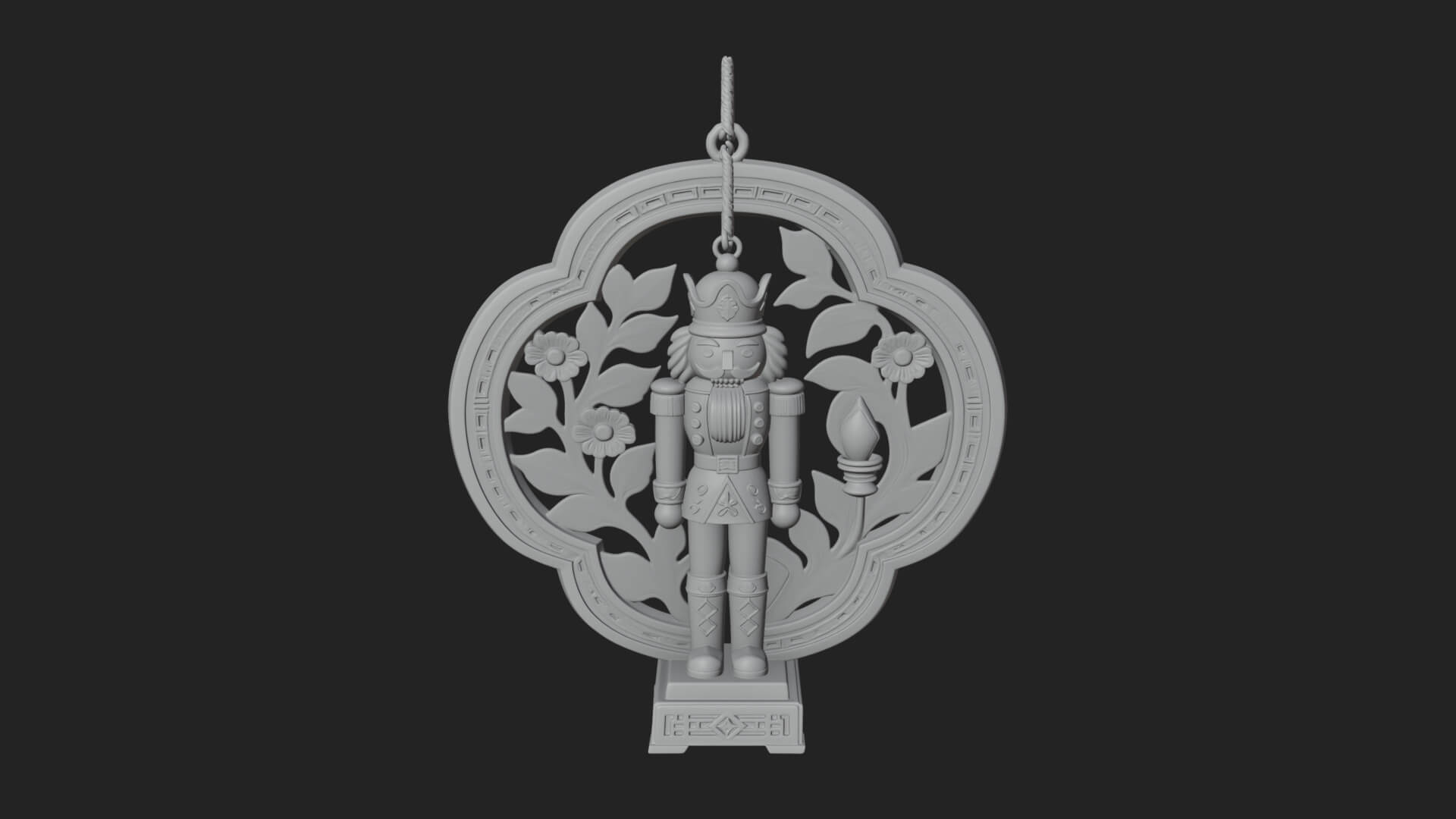 Nutcracker Panel Ornament Design 2 3D Print Model 3D Model
