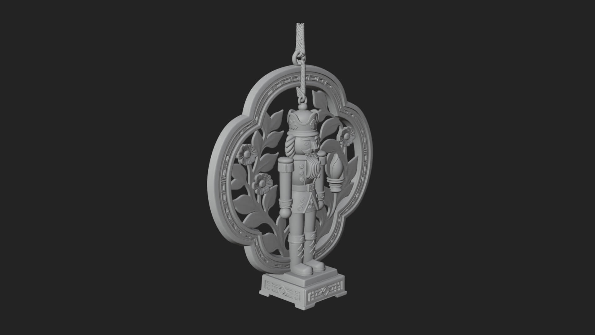 Nutcracker Panel Ornament Design 2 3D Print Model 3D Model