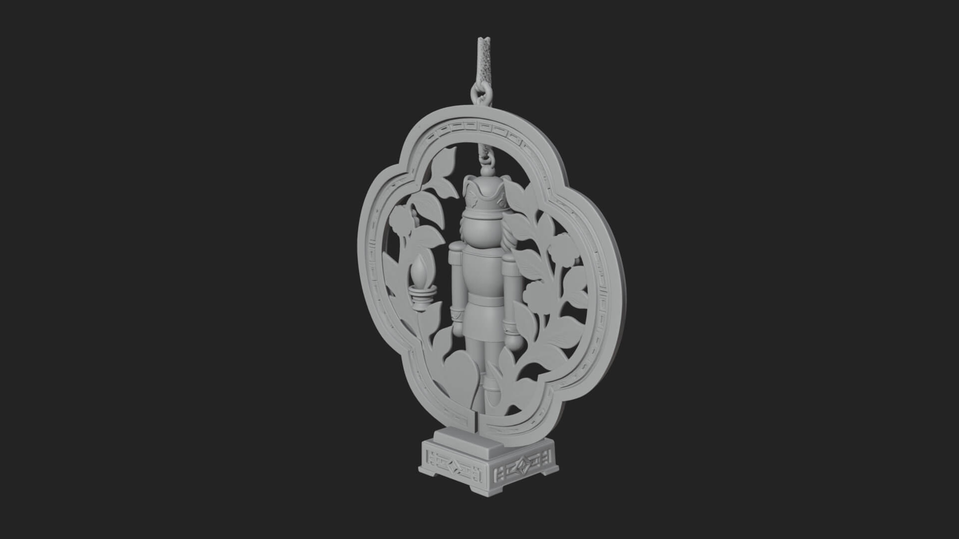 Nutcracker Panel Ornament Design 2 3D Print Model 3D Model