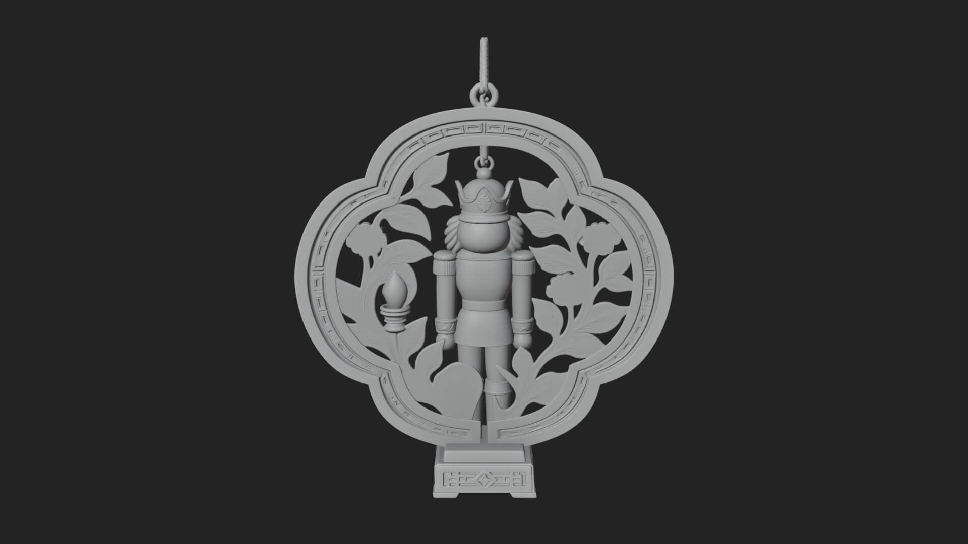 Nutcracker Panel Ornament Design 2 3D Print Model 3D Model