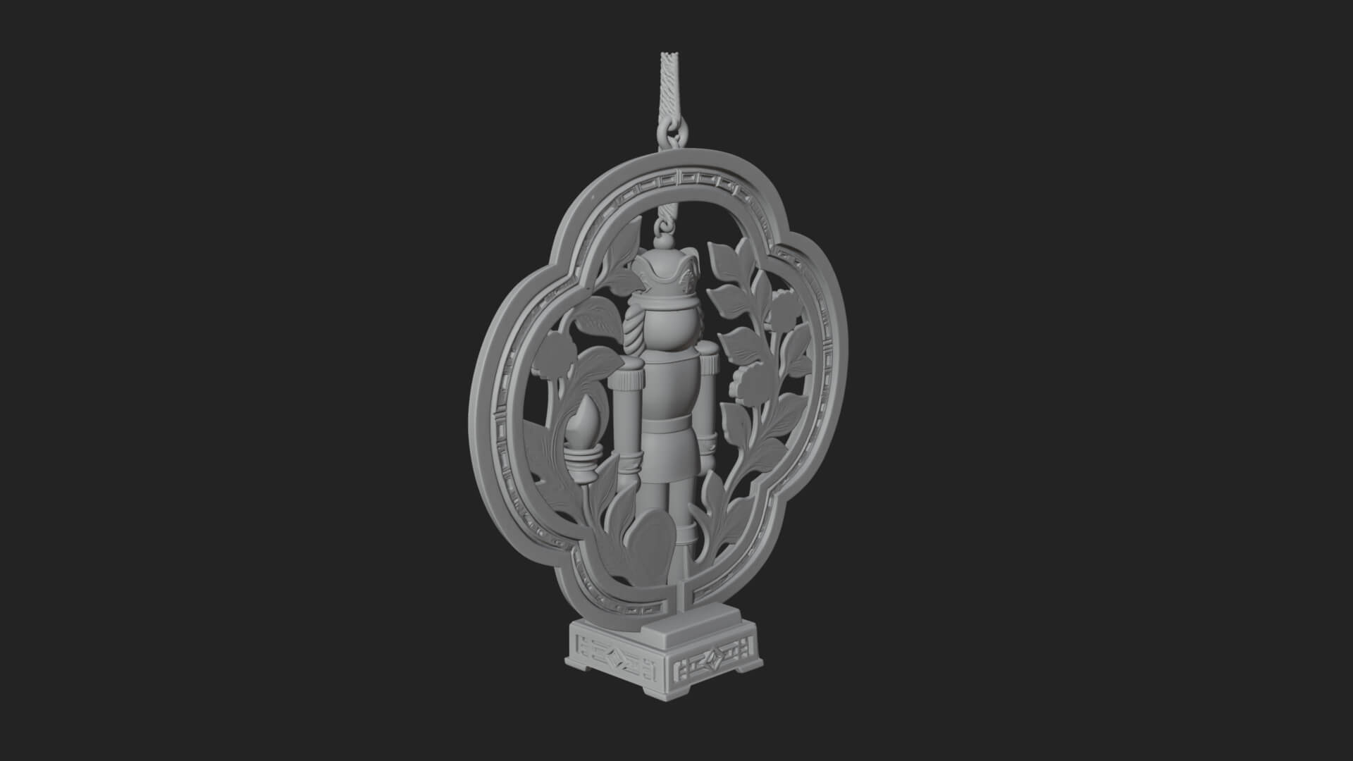 Nutcracker Panel Ornament Design 2 3D Print Model 3D Model