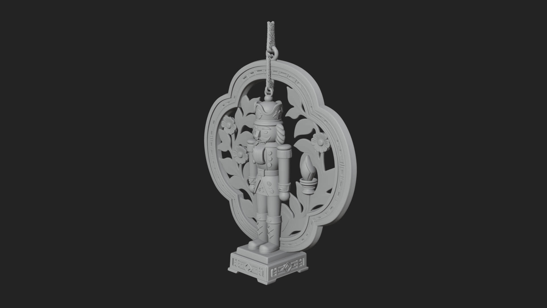Nutcracker Panel Ornament Design 2 3D Print Model 3D Model