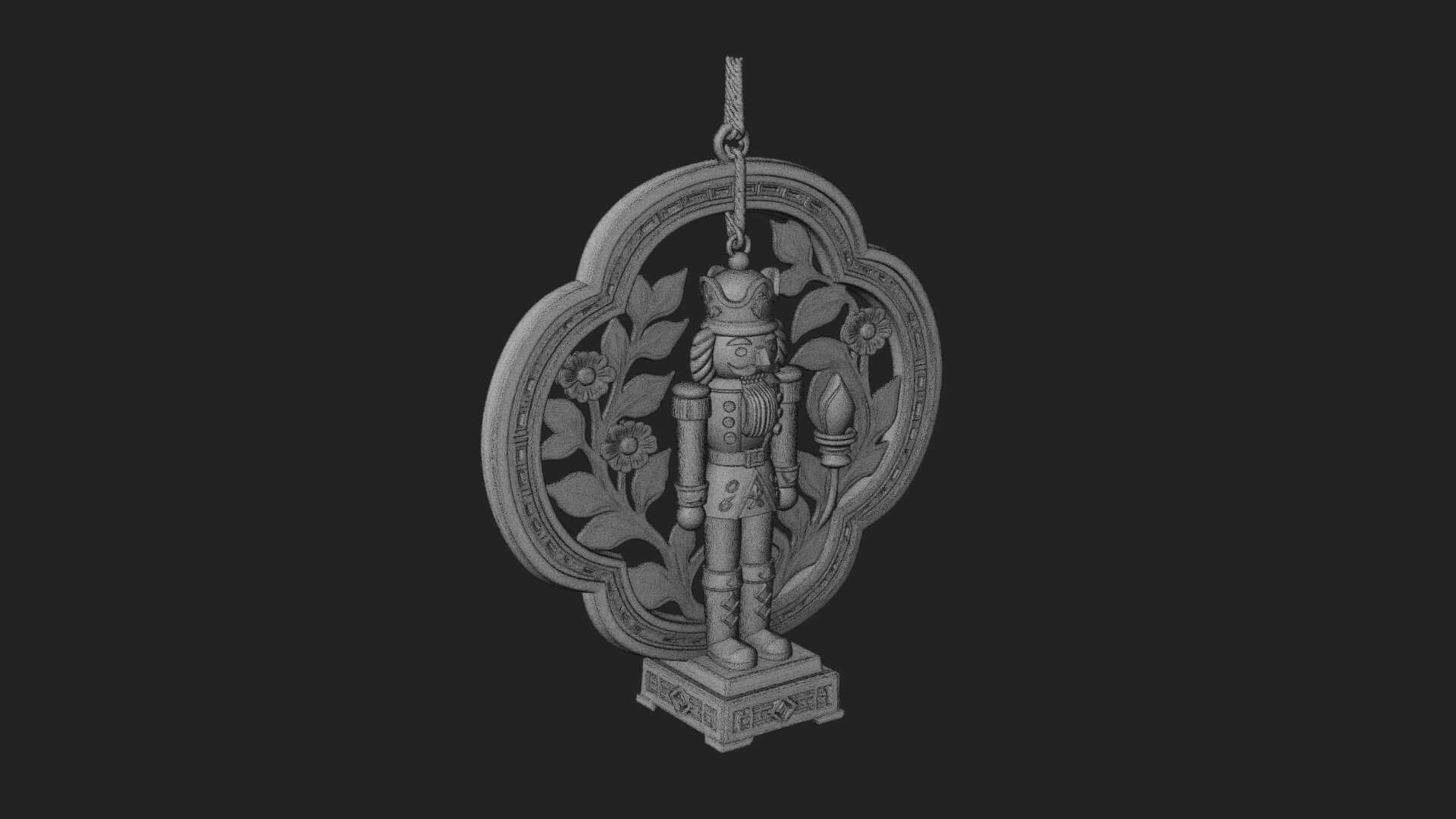 Nutcracker Panel Ornament Design 2 3D Print Model 3D Model