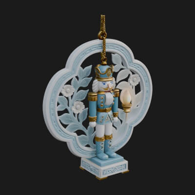 Nutcracker Panel Ornament Design 2 3D Print Model