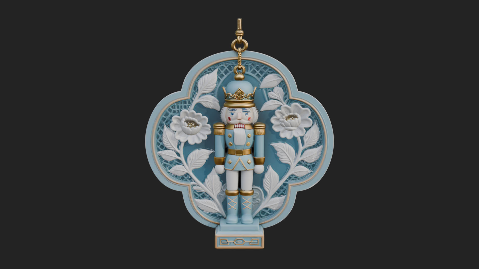 Nutcracker Panel Ornament Design 3 3D Print Model 3D Model