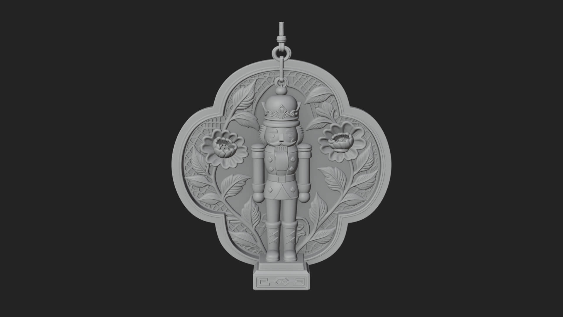 Nutcracker Panel Ornament Design 3 3D Print Model 3D Model