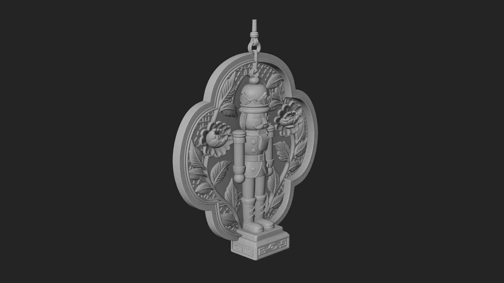 Nutcracker Panel Ornament Design 3 3D Print Model 3D Model