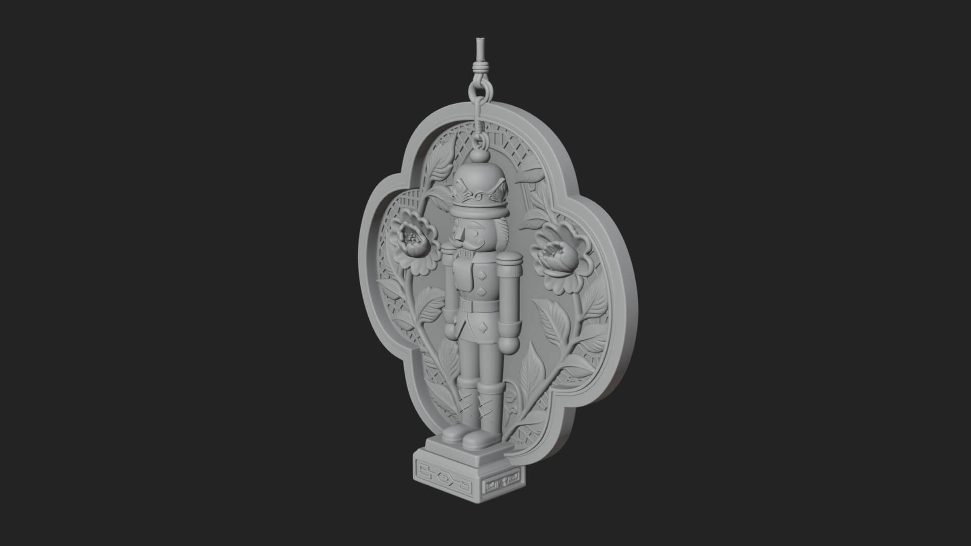 Nutcracker Panel Ornament Design 3 3D Print Model 3D Model