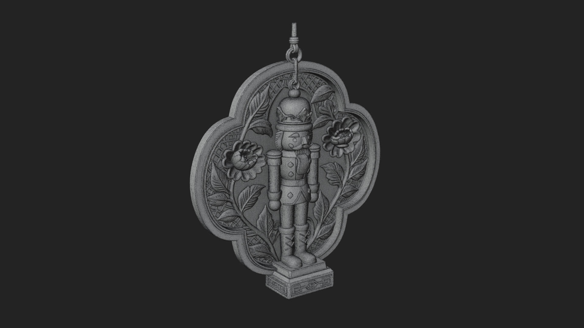 Nutcracker Panel Ornament Design 3 3D Print Model 3D Model