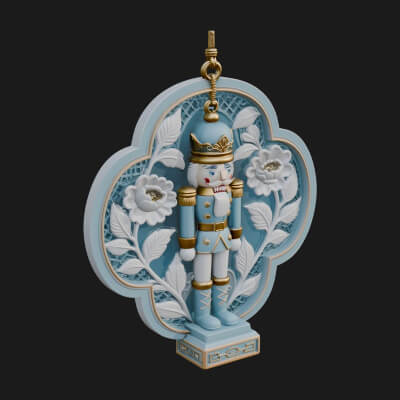 Nutcracker Panel Ornament Design 3 3D Print Model