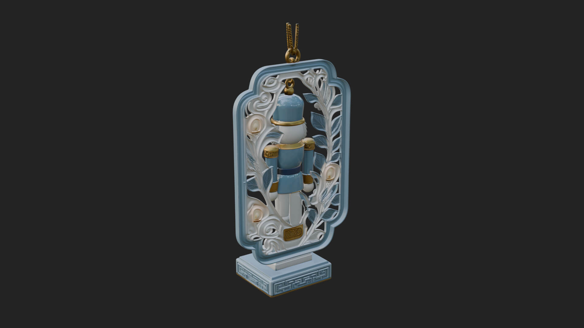 Nutcracker Panel Ornament Design 4 3D Print Model 3D Model