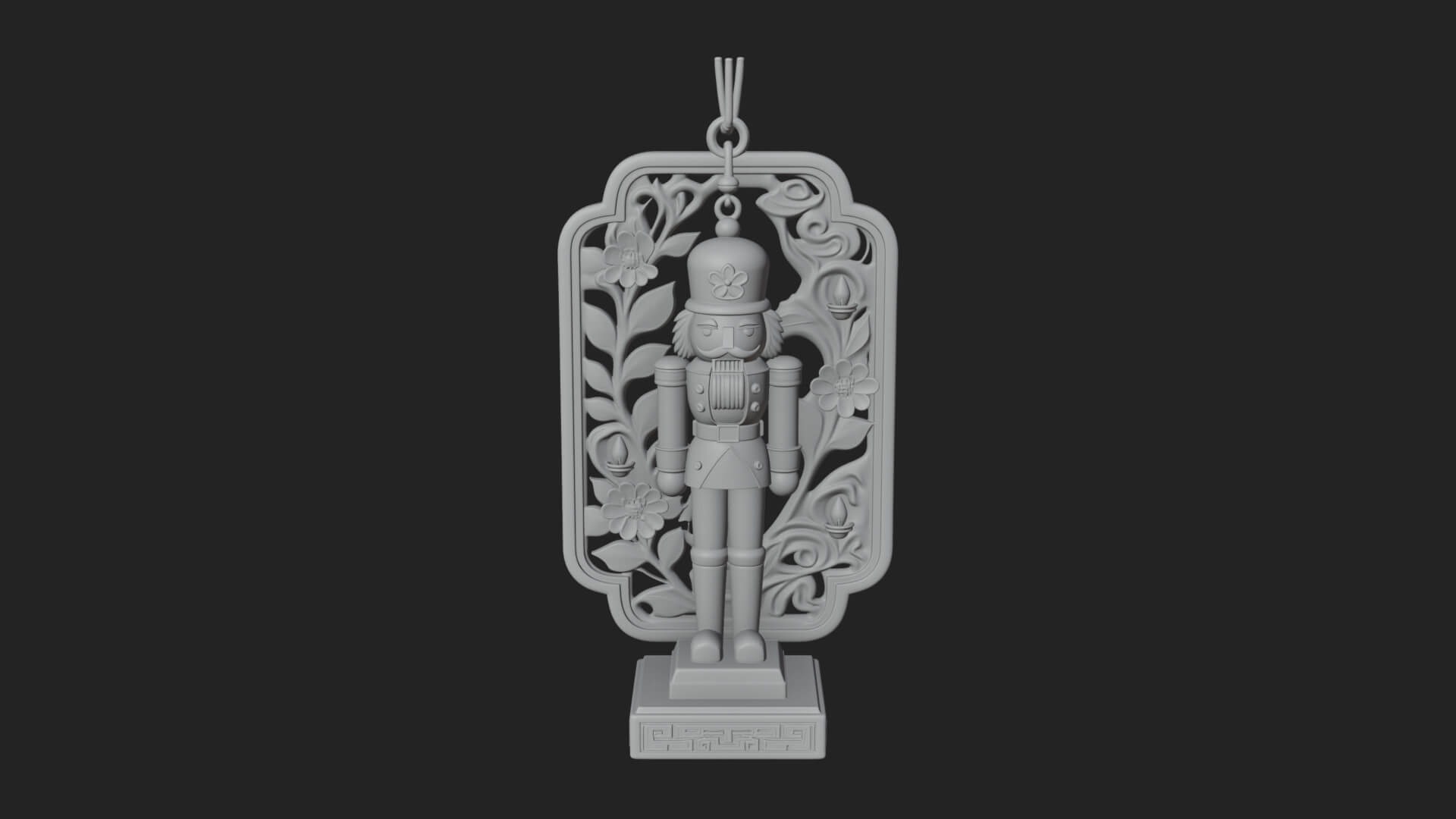 Nutcracker Panel Ornament Design 4 3D Print Model 3D Model