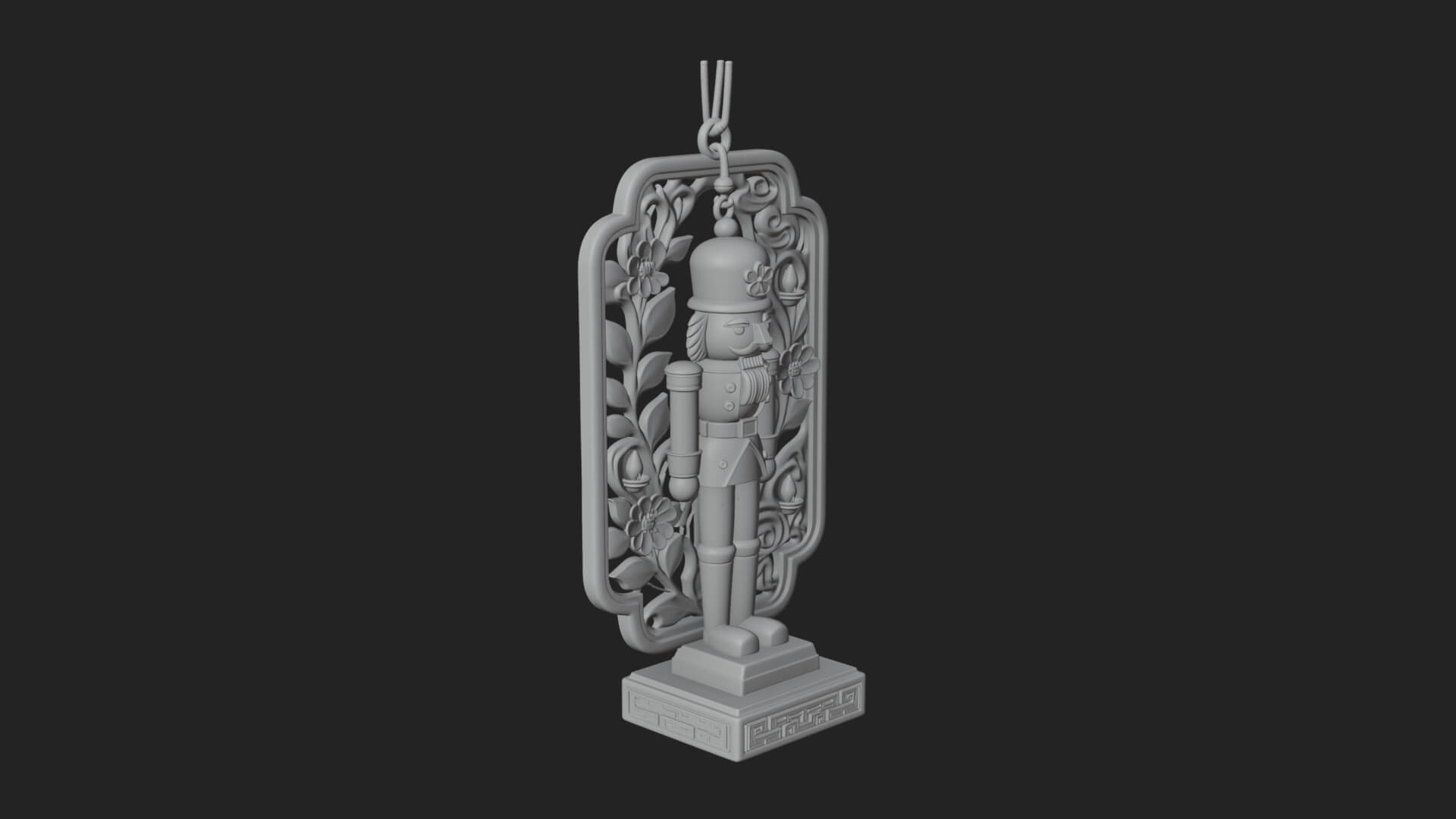 Nutcracker Panel Ornament Design 4 3D Print Model 3D Model