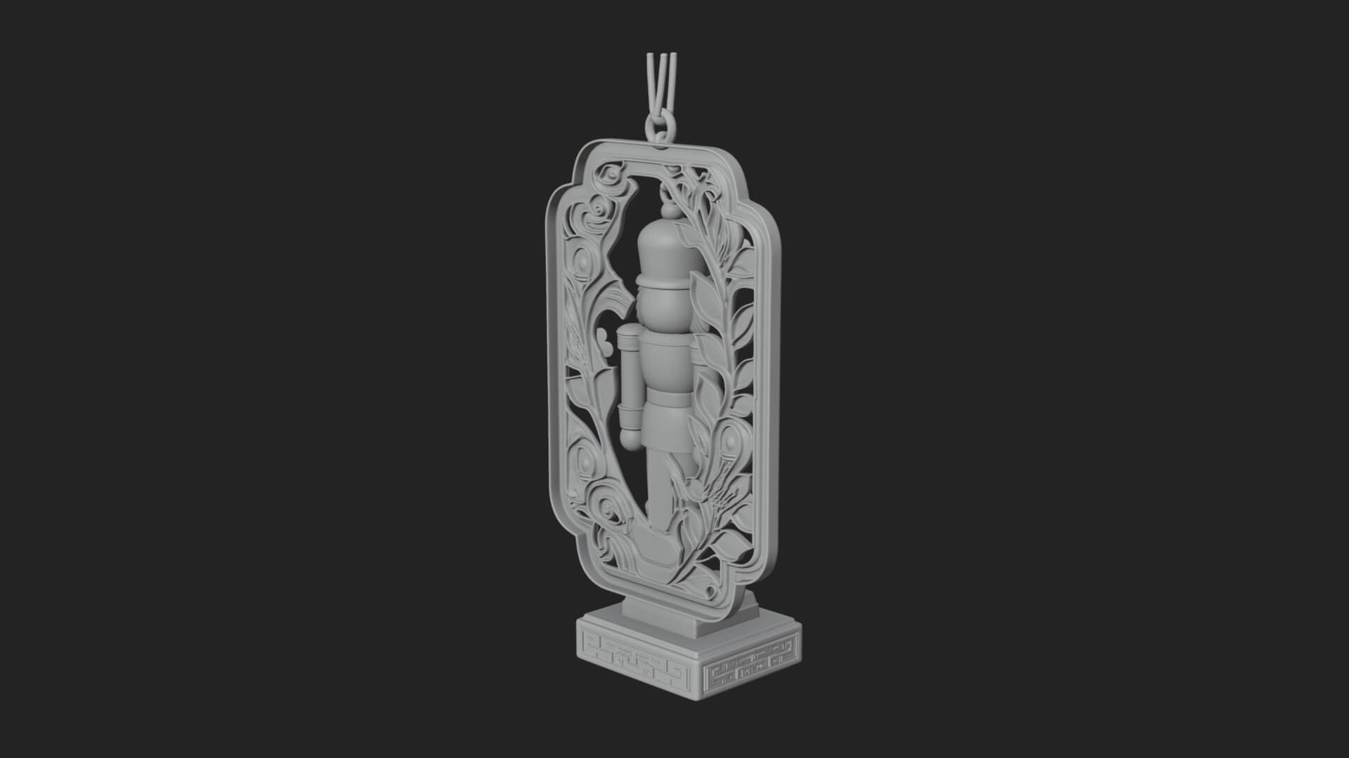 Nutcracker Panel Ornament Design 4 3D Print Model 3D Model