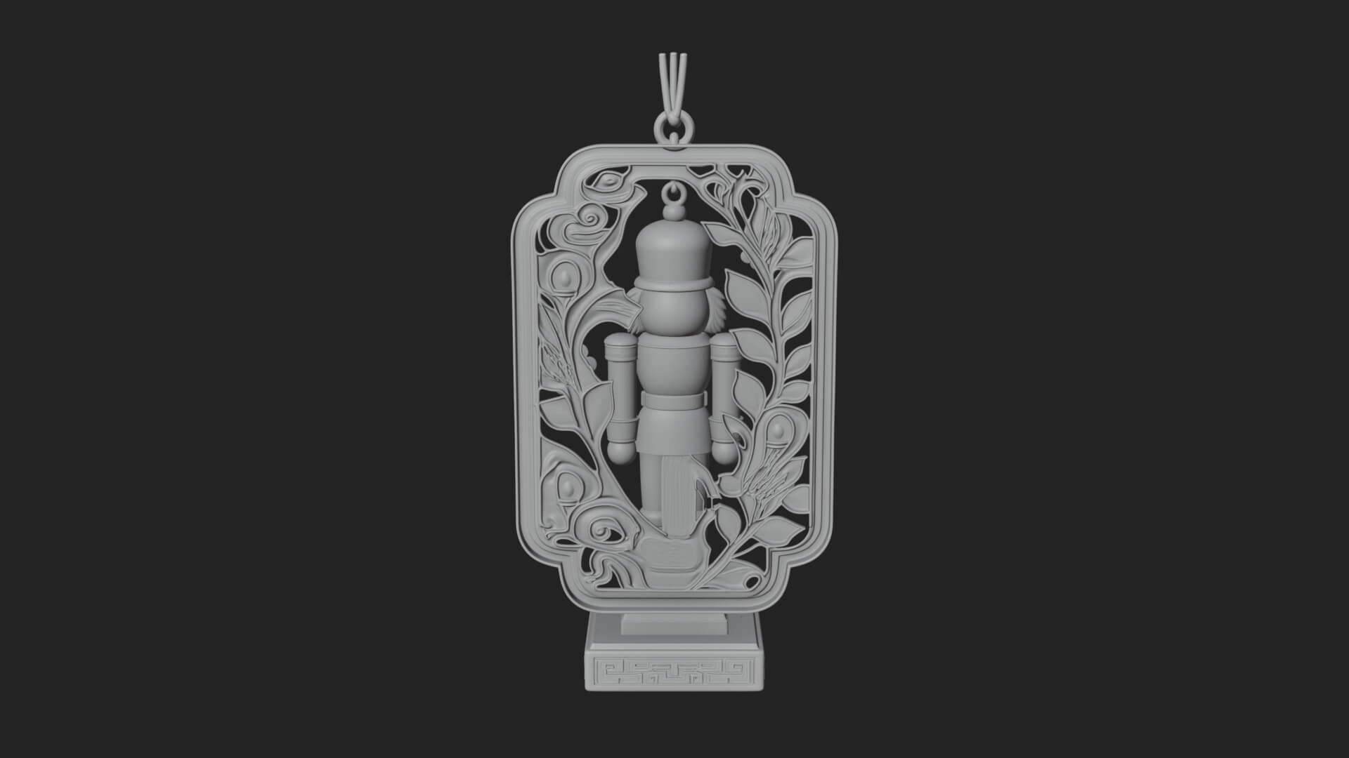 Nutcracker Panel Ornament Design 4 3D Print Model 3D Model