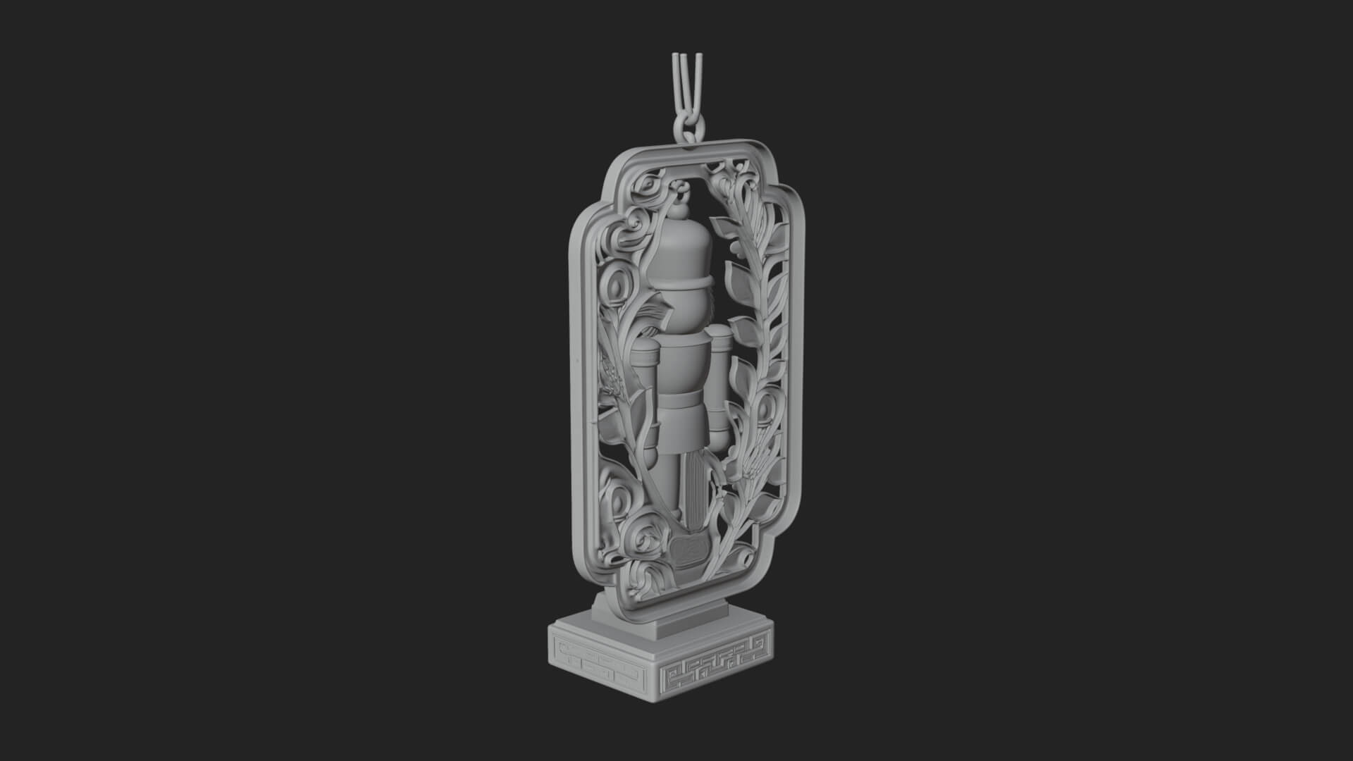 Nutcracker Panel Ornament Design 4 3D Print Model 3D Model