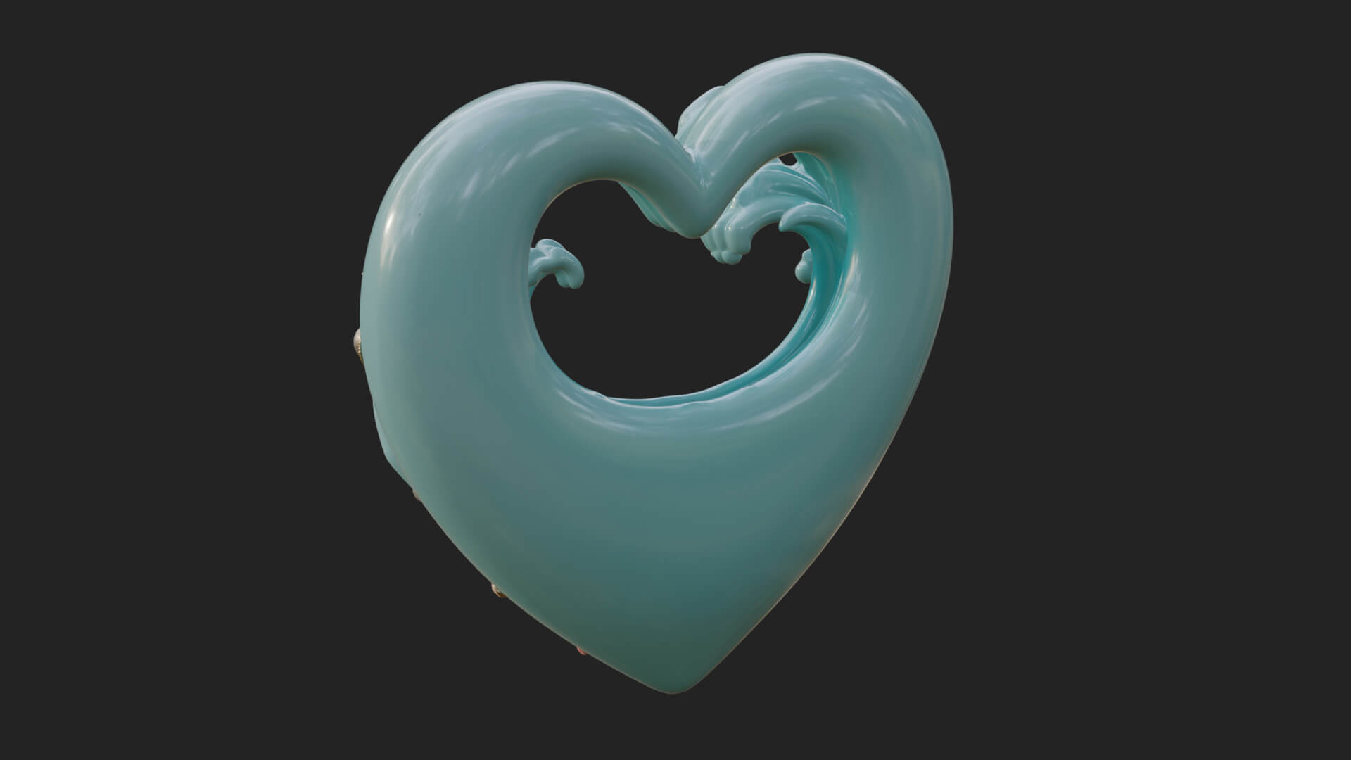 Ocean Wave Shell Heart Plaque Design 1 3d Print Model 3D Model