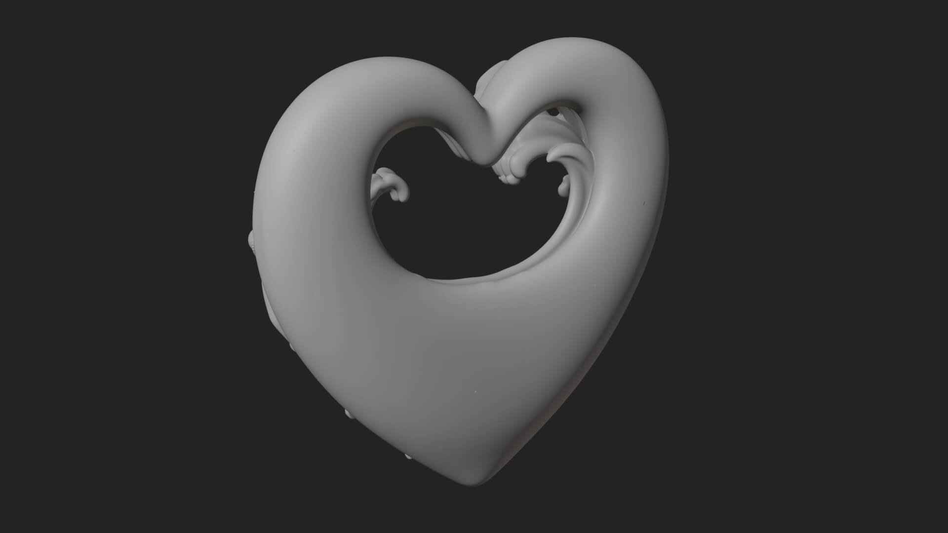 Ocean Wave Shell Heart Plaque Design 1 3d Print Model 3D Model