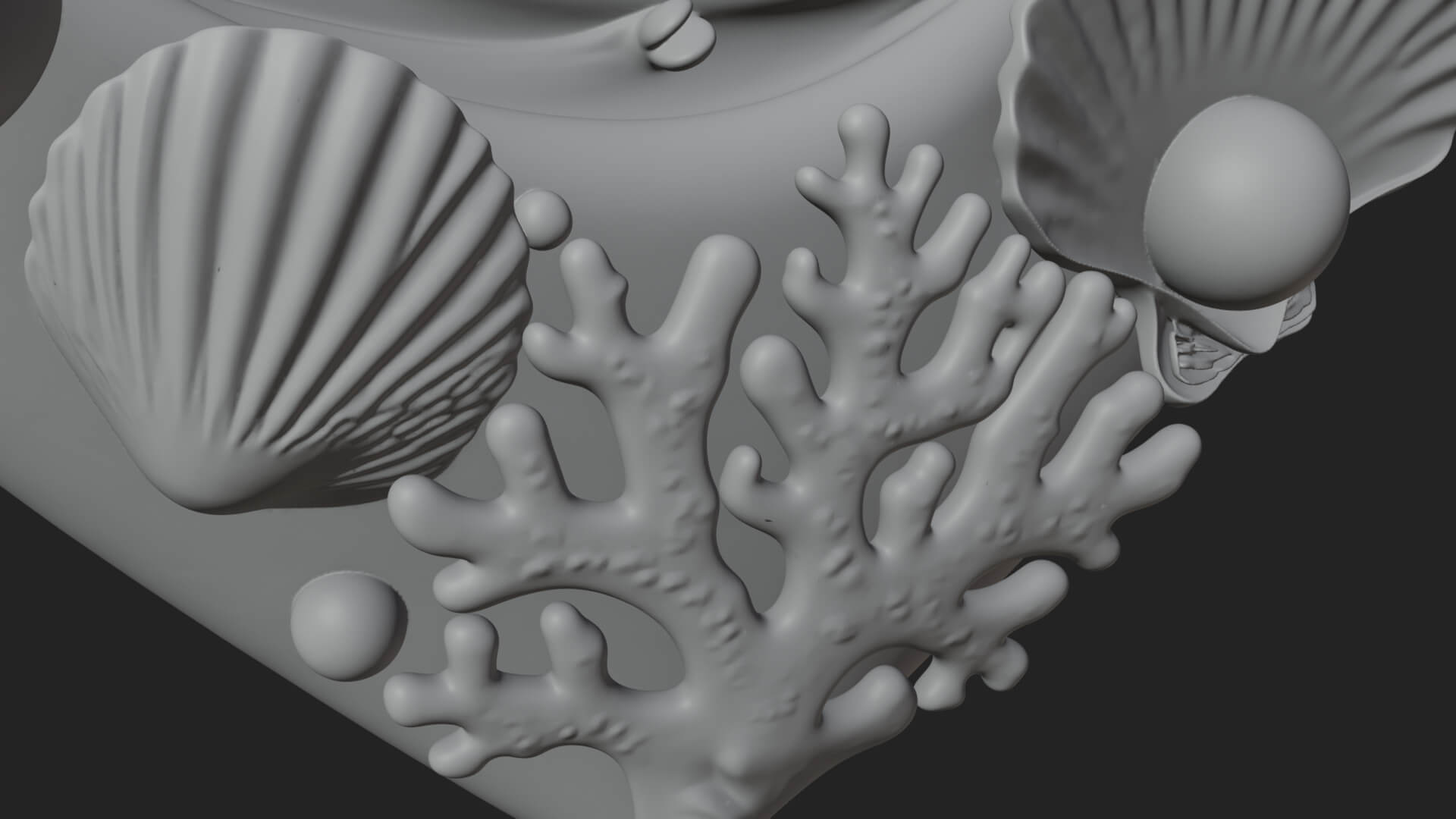 Ocean Wave Shell Heart Plaque Design 1 3d Print Model 3D Model